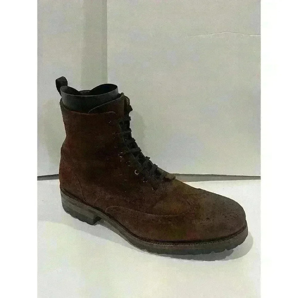 NWOB Frye George Men’s Wingtips Brown Suede Leather Boots Chukka Size 11 main image 10